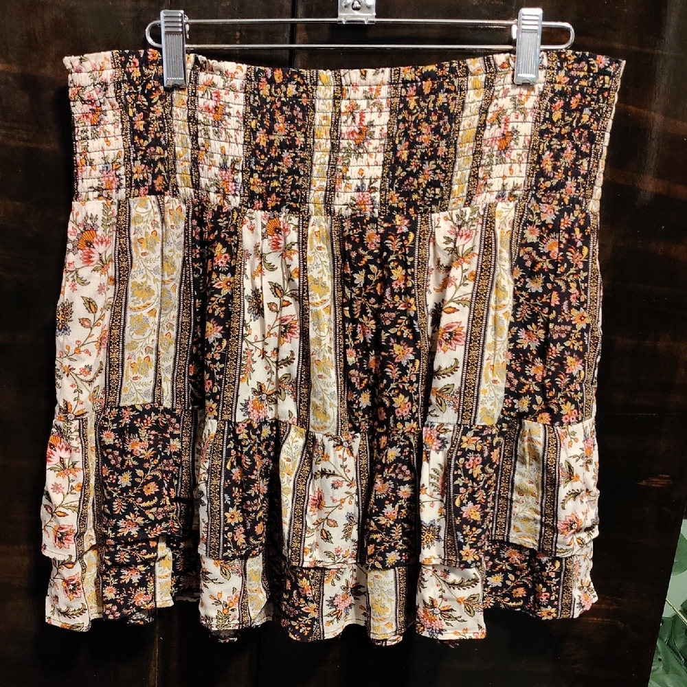 American Eagle Outfitters Ruffle Floral Mini Skirt Boho Cottagecore